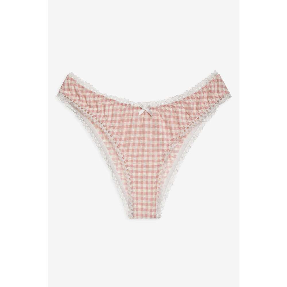 For Love & Lemons Petal Gingham Cheeky Panty M / Pink